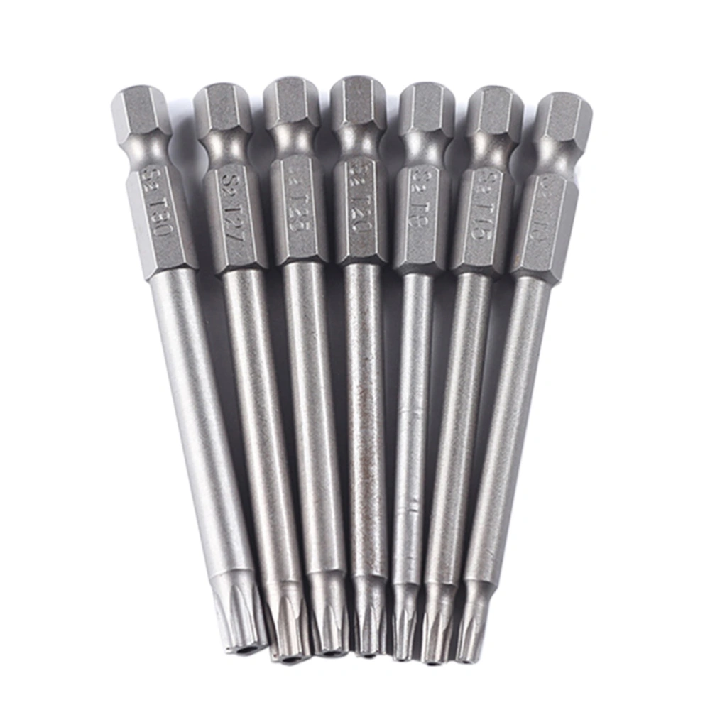 7 Pcs Steel Drive Hex Torx Bits Set Hexagon Torx Security Electric Screwdriver Bits Head