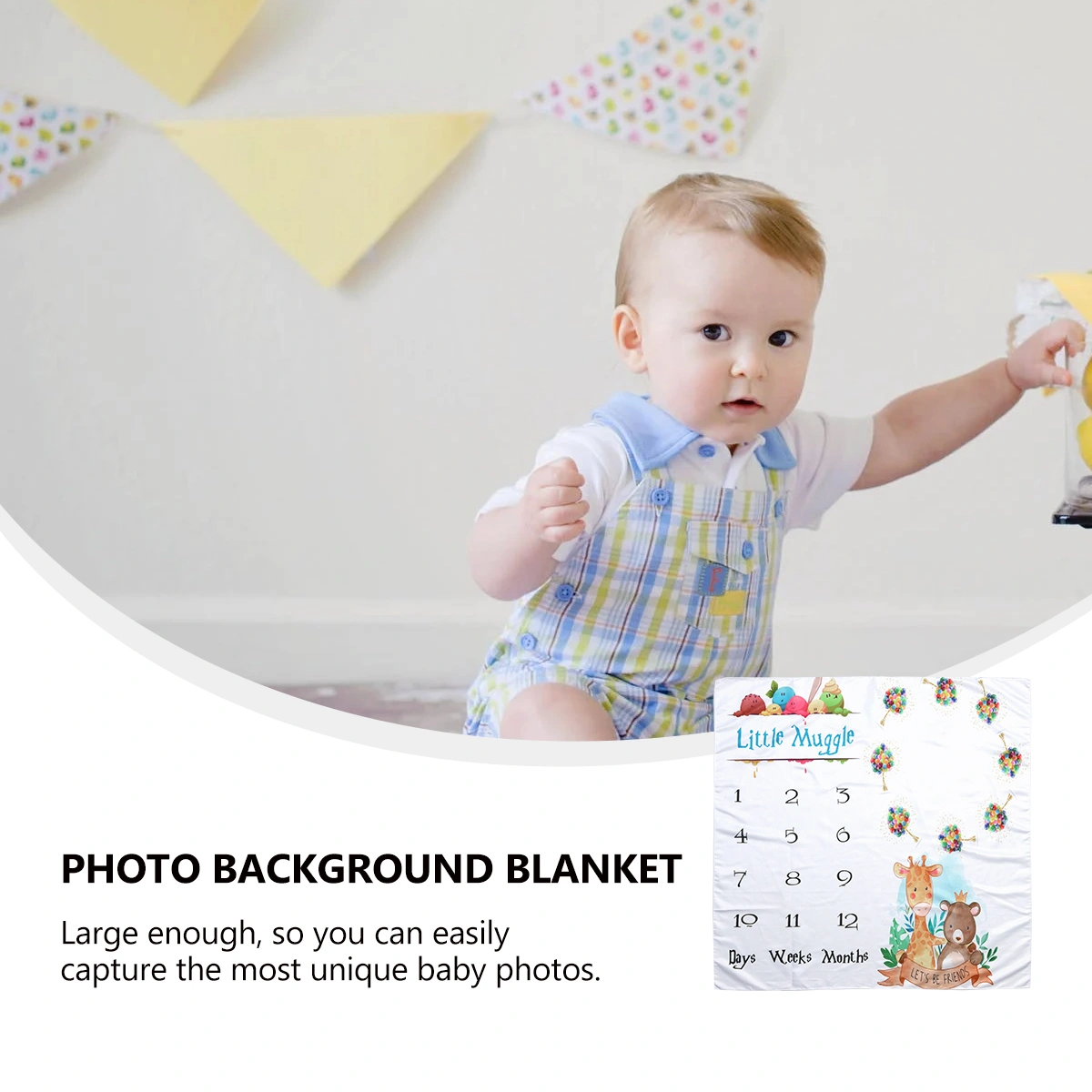 1 Pc Baby Monthly Milestone Blanket Newborn Background