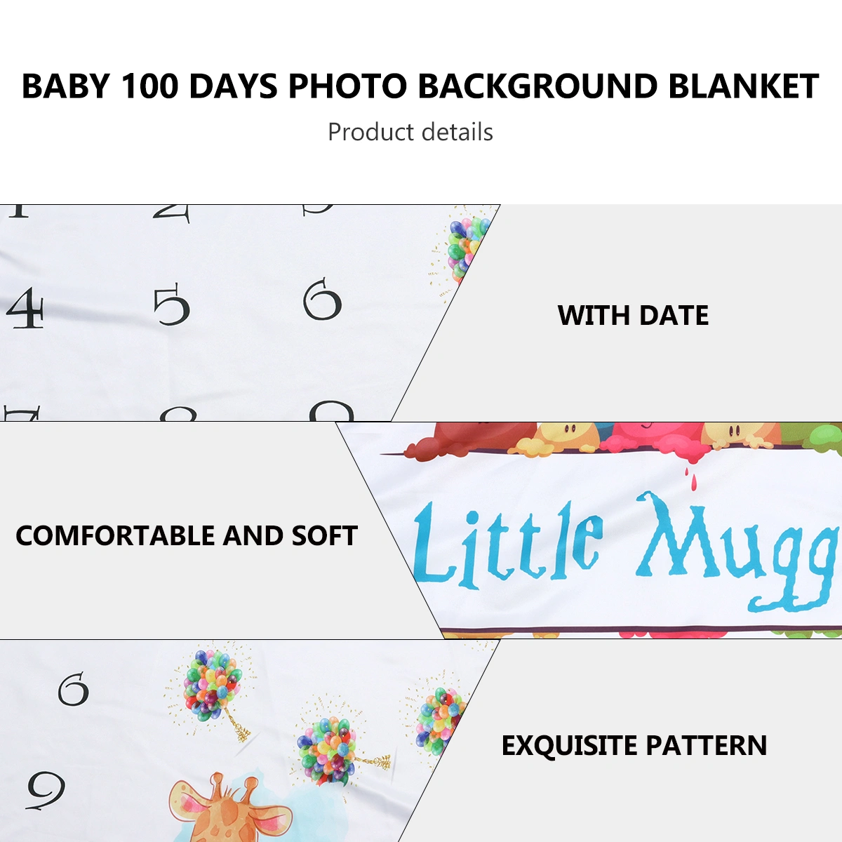 1 Pc Baby Monthly Milestone Blanket Newborn Background