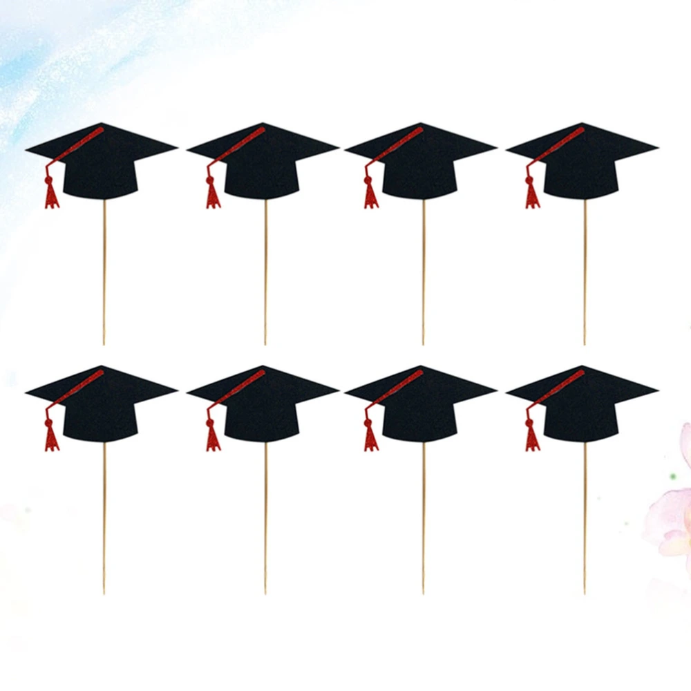 20pcs Graduation Party Cake Toppers Doctor Hat Cake Decoration Picks Cupcake Adornment Party Favors Supplies for Party