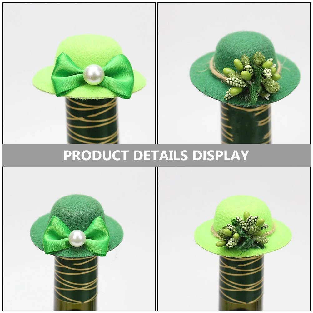 4Pcs St. Patrick's Day Theme Wine Bottle Caps Party Wine Bottle Decor Supplies