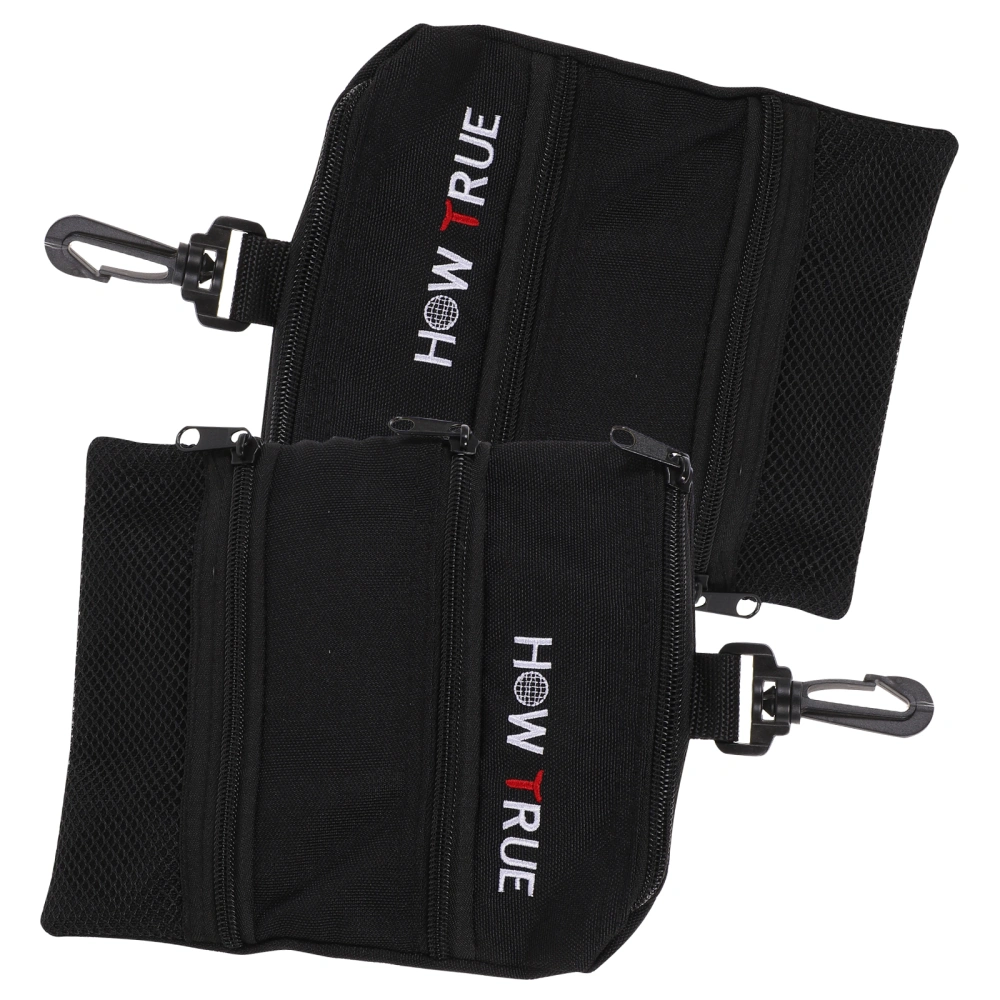 2Pcs Portable Tee Storage Bag Ball Pouch Holder Accessories (Black)