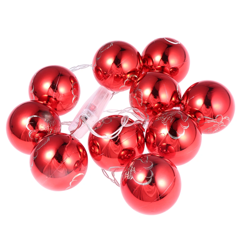 1.5m LED Globe String Lights Colorful Battery Powered 10 Led Ball Fairy Starry Light for Garden Party Christmas Decoration - Santa Claus (Red)