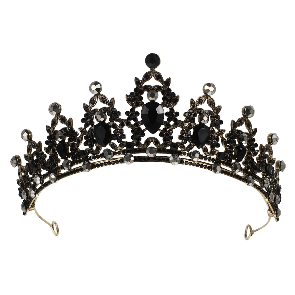 Creative Bride Crown Wedding Headdress Unique Headwear Photography Props Party Hair Accessories for Women Female (Black)