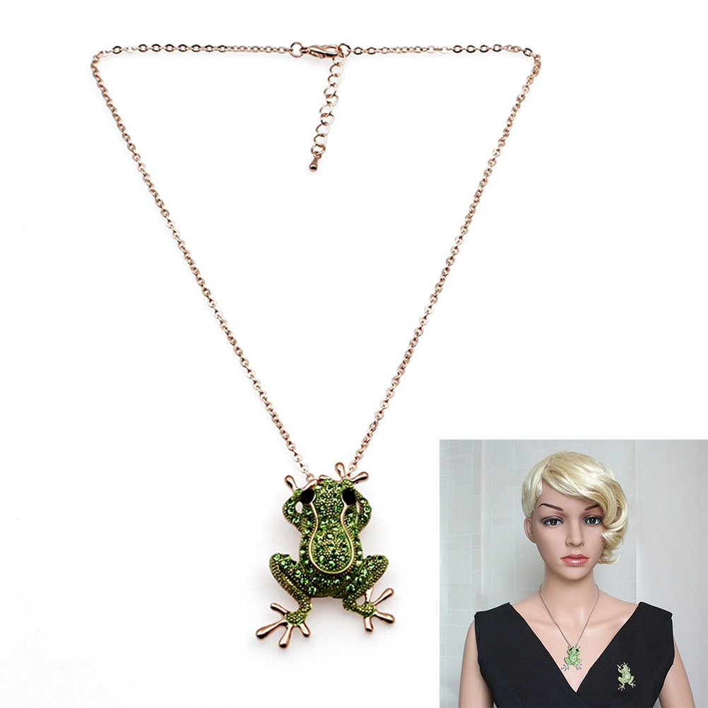 Fashion Pendants Necklace Crystal Necklace Brooch Women Jewelry (Gold)
