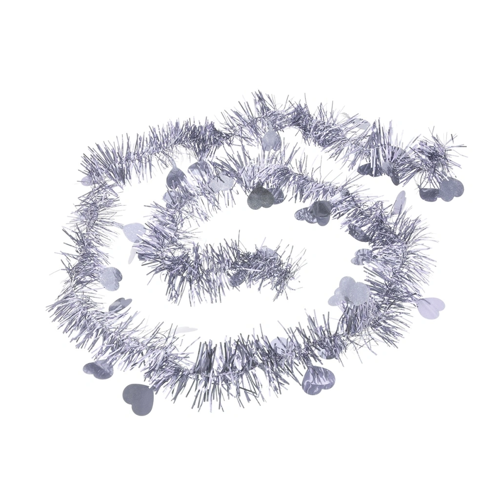 10Pcs Festooning Garland Metallic Sparkling Festival Hanging Decoration for Wedding Christmas (Silver)