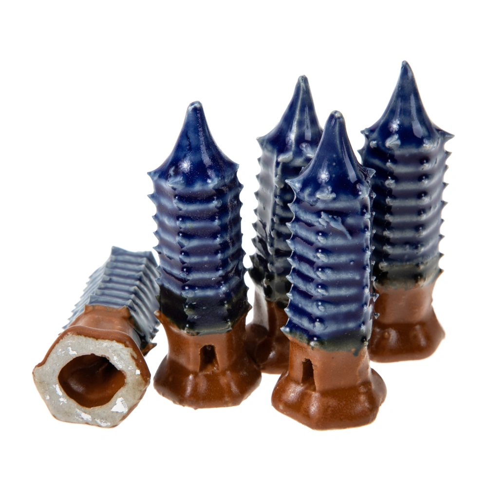 5pcs Miniature Vintage Tower Mini Ornament Plant Ceramic Decoration for Garden