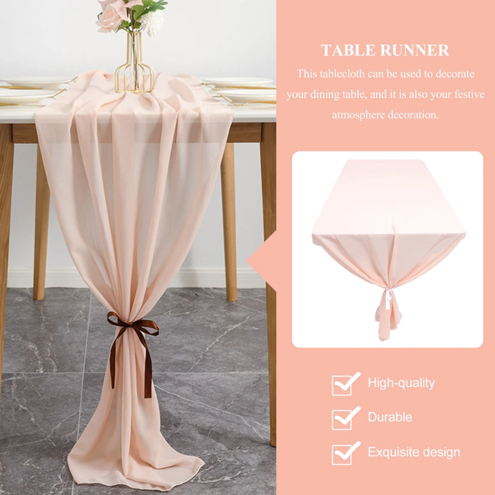 Wedding Chiffon Table Runner Tablecloth Cover Party Decor Banquet Table Runner