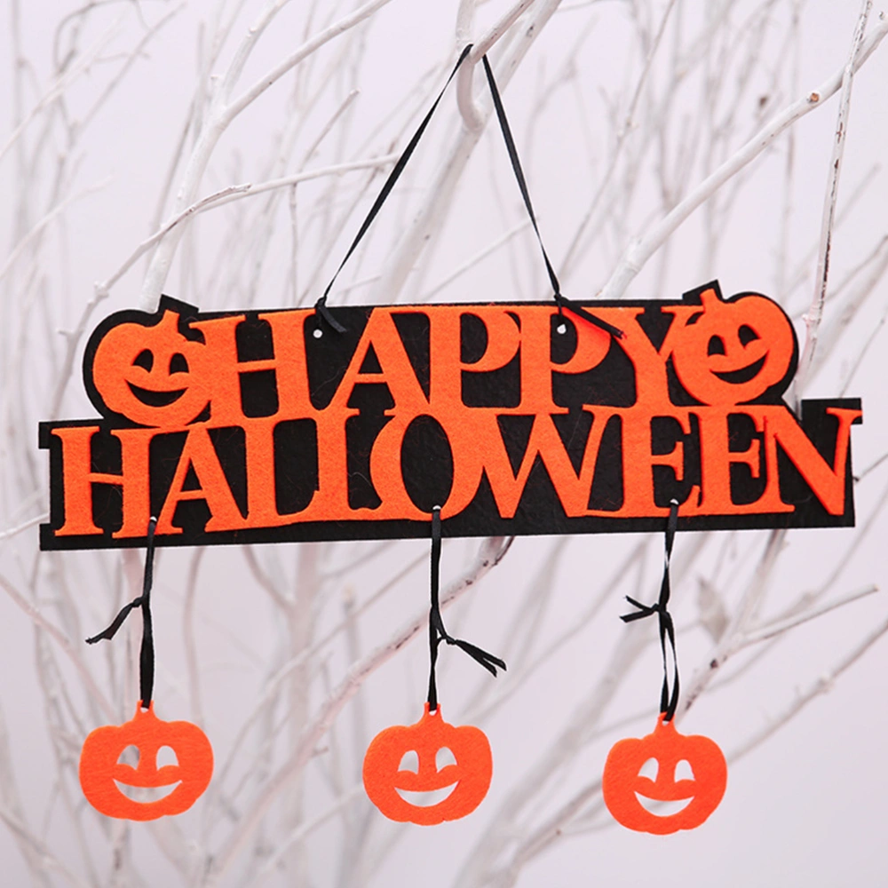 Halloween Pumpkin Pendant Ghost Festival House Listing Hanging Tag with Happy Halloween Sign Decoration for Bar Shopping Malls Door (Orange)