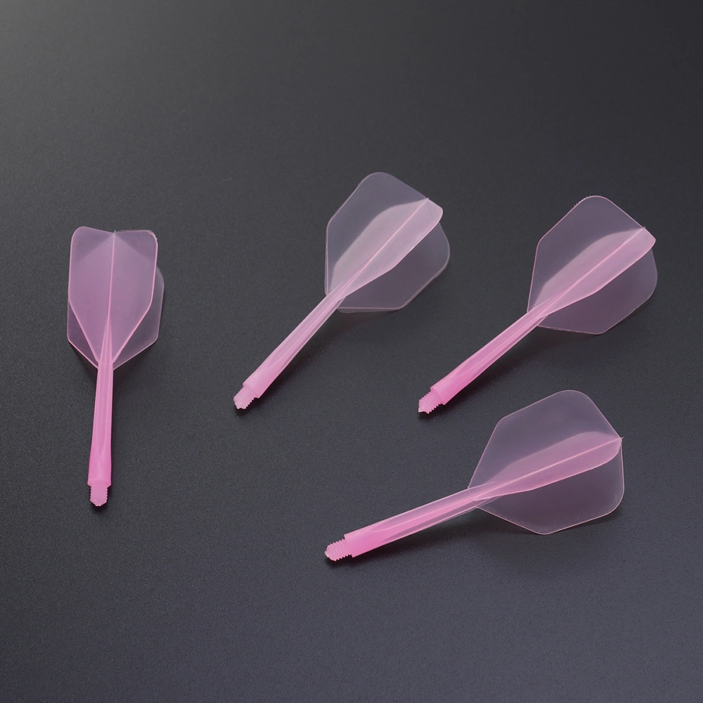 4 Pcs Transparent Fine Thread Dart Flights Darts Accessory Outdoor and Indoor Sports Dart Tail Wings (Fine and Small Thread, Pink)