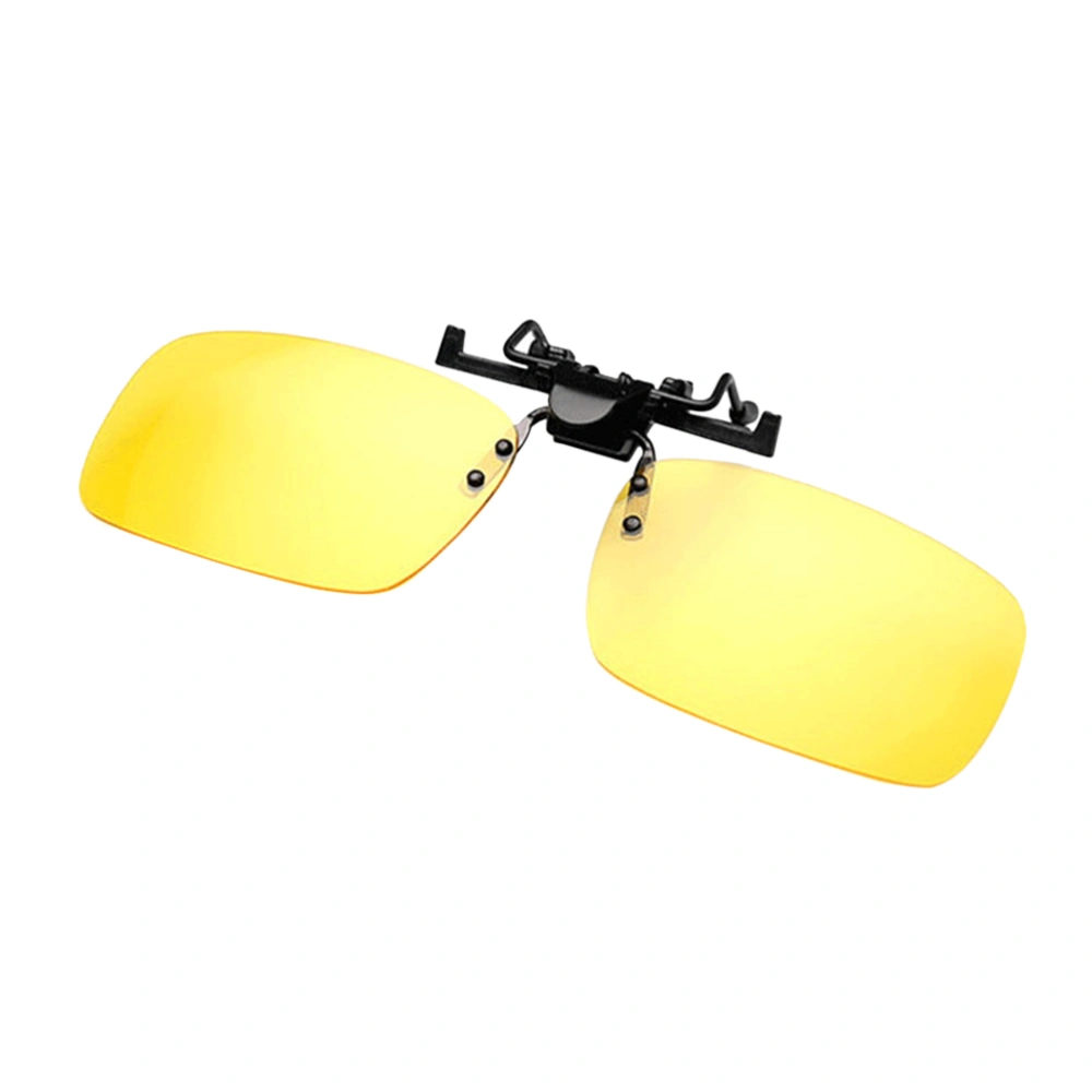 Unisex Polarized Sunglasses Clip Drive Sunglasses Night Vision Goggles Resin Lenses Night Driving Glasses Large Size (Yellow Frame)