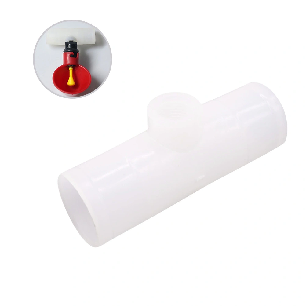 20pcs Tee Water Pipes Bird Drinker Pipe T-branch Pipes Farm Waterer Supplies for Chickens Pigeons Quail (6.5cm)
