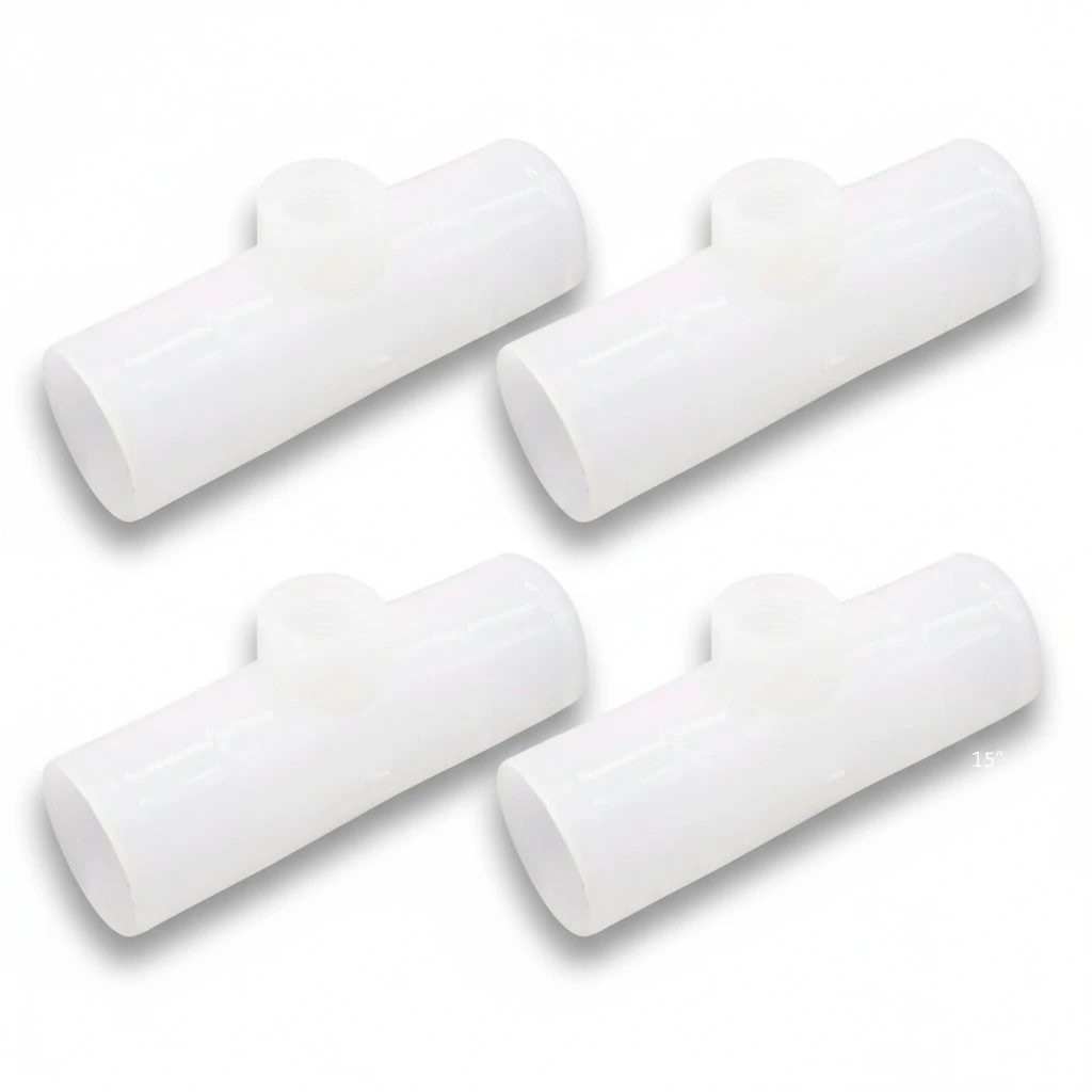 20pcs Tee Water Pipes Bird Drinker Pipe T-branch Pipes Farm Waterer Supplies for Chickens Pigeons Quail (6.5cm)