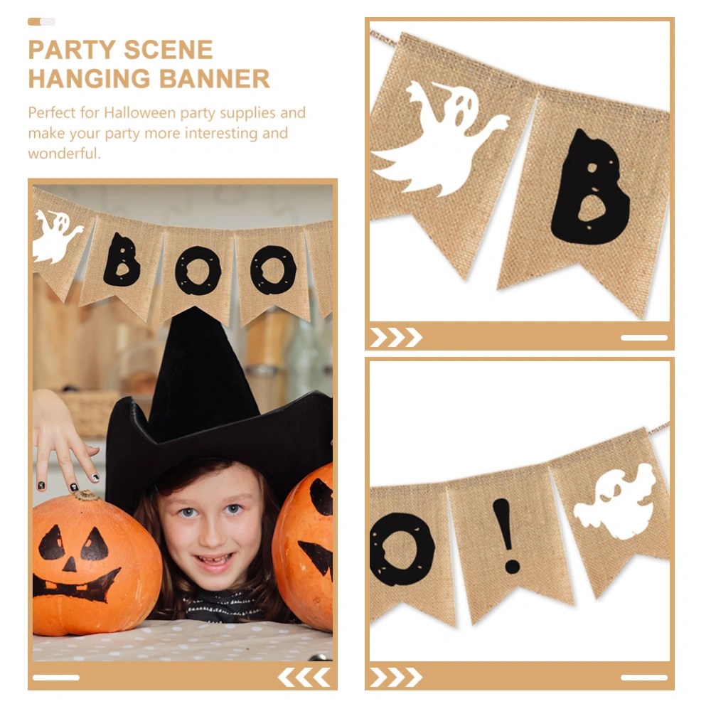 Decorative Halloween Banner Party Burlap Banner Fireplace Banner Pendant