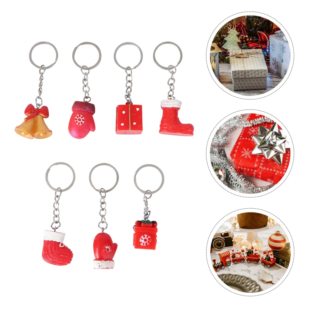 7PCS Festive Christmas Day Keychains Creative Decorative Key Ring (7 Styles)