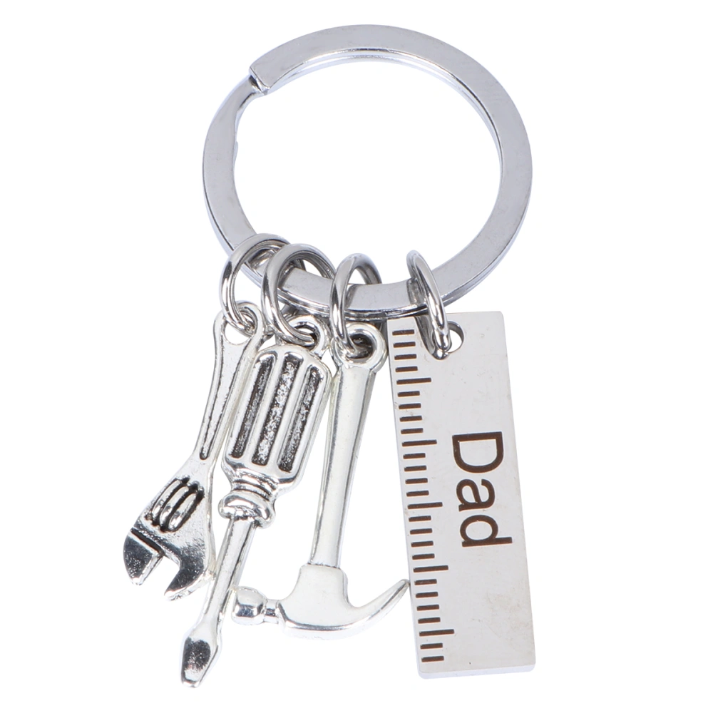 Stainless Steel Key Chain Screwdriver Shaped Key Ring Practical Key Holder Silver  (Style B)