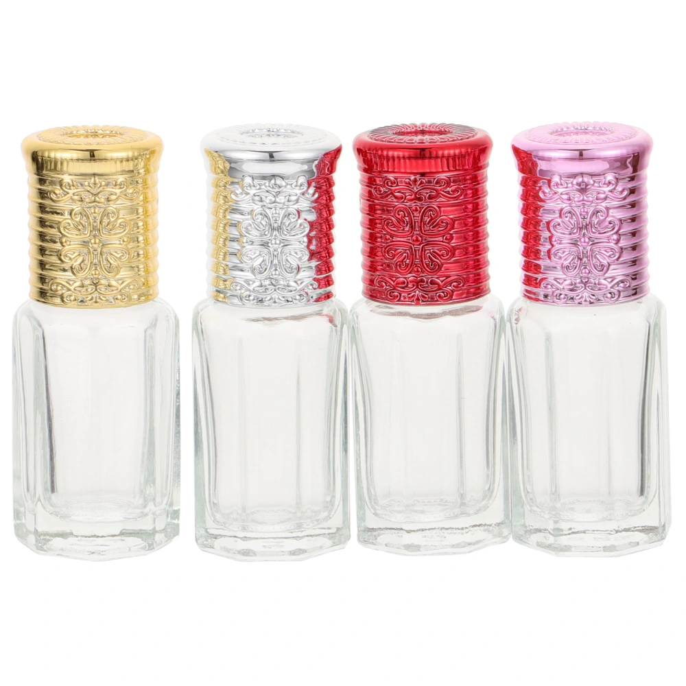 4pcs 6ml Perfume Roll-on Bottles Mini Glass Travel Bottles Subpackaging Bottles