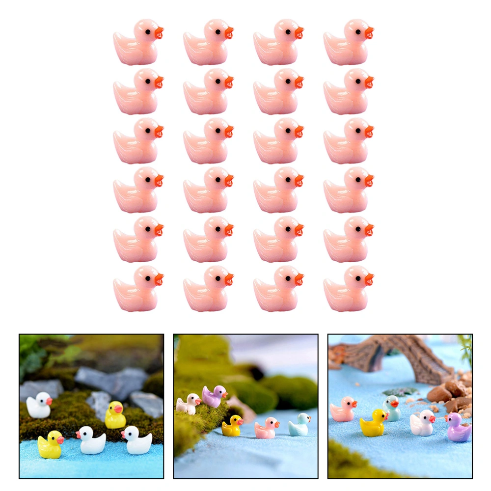 24pcs Resin Micro Landscape Ornaments Lovely Duck Figurine Easter Garden Ornaments