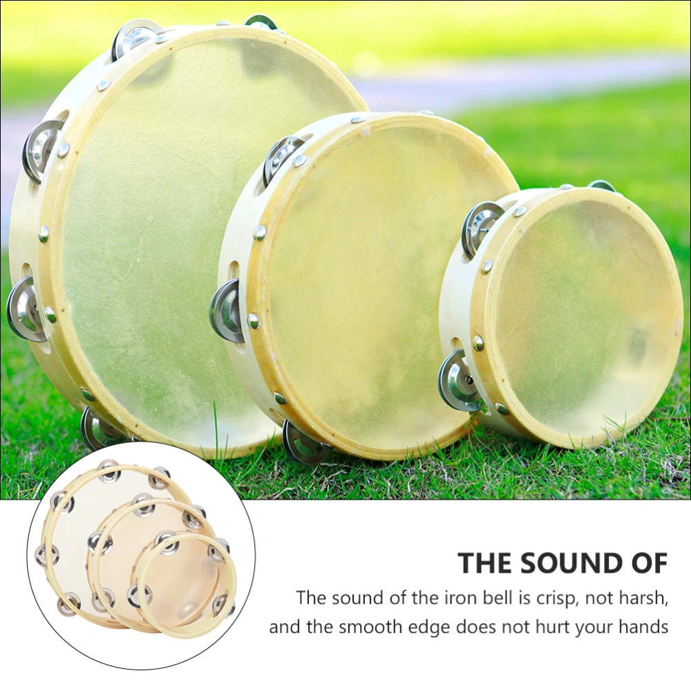 3Pcs Jingles Tambourines Percussion Instrument Handheld Tambourines Gift