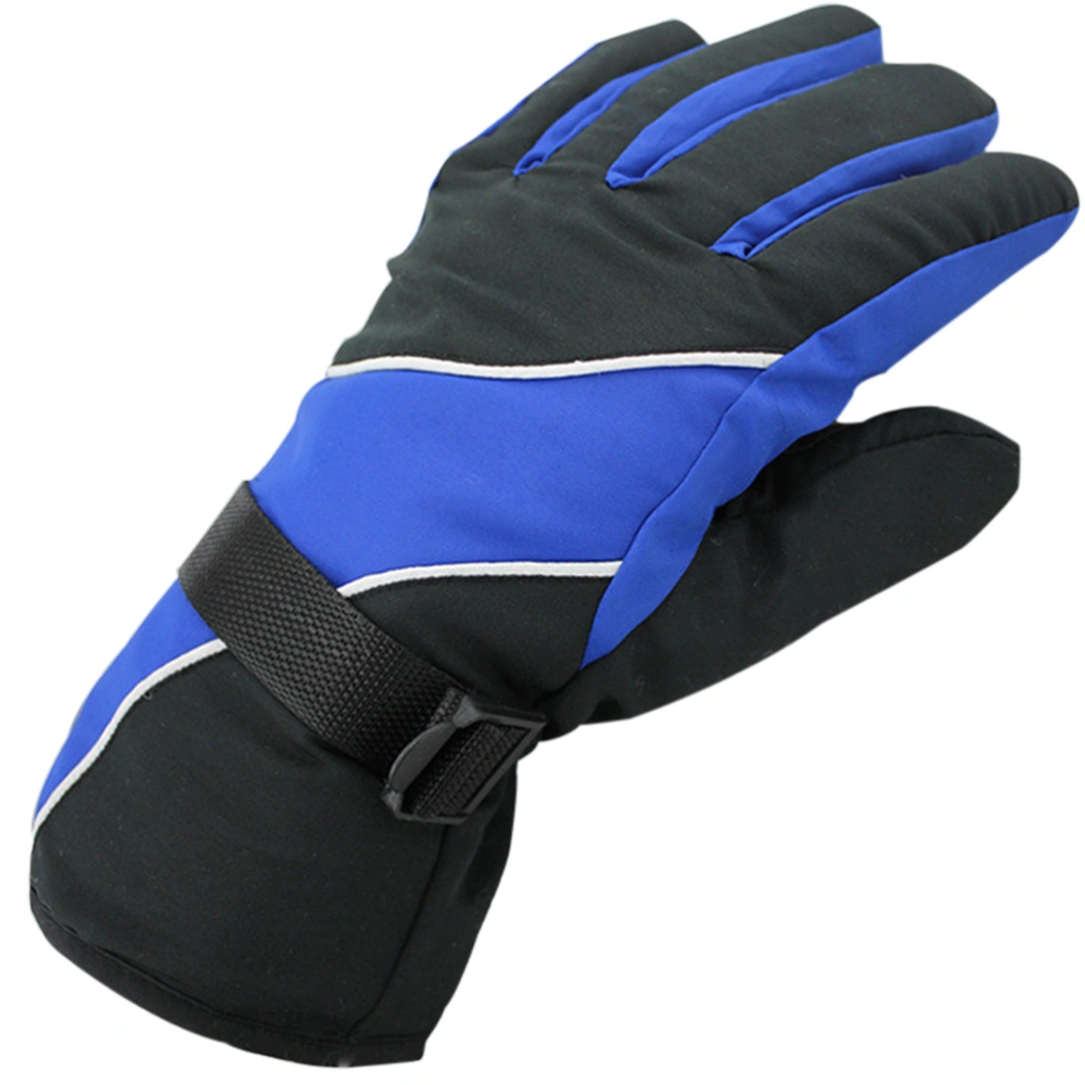 Men's Water Resistant Windproof Snow Protection Warm Adjustable Winter Sportswear Snowboard Ski Gloves (Royal Blue)