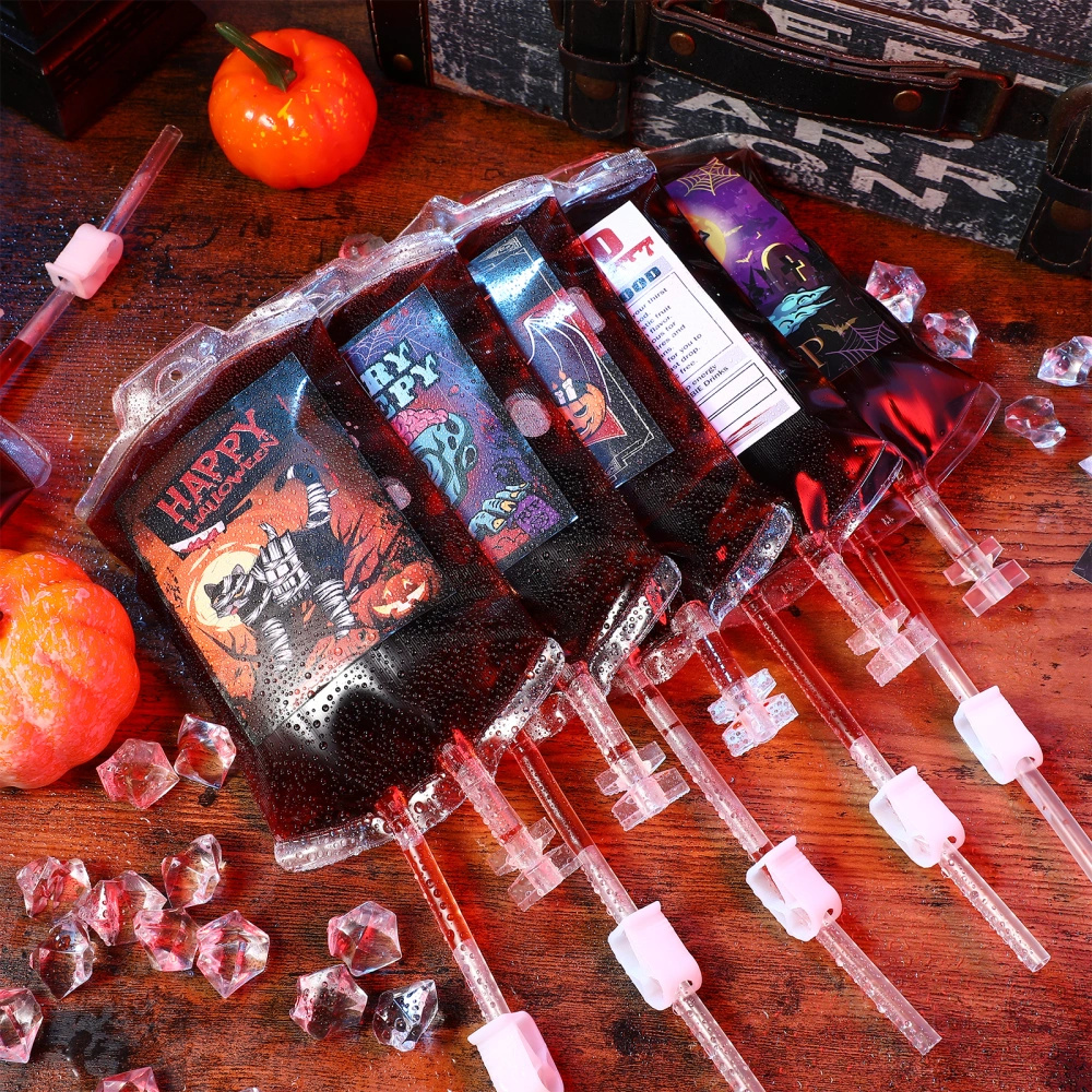 Cabilock 1 Set Halloween Blood Bags Drink Pouches Halloween Zombie Party Decorations  Party Favors