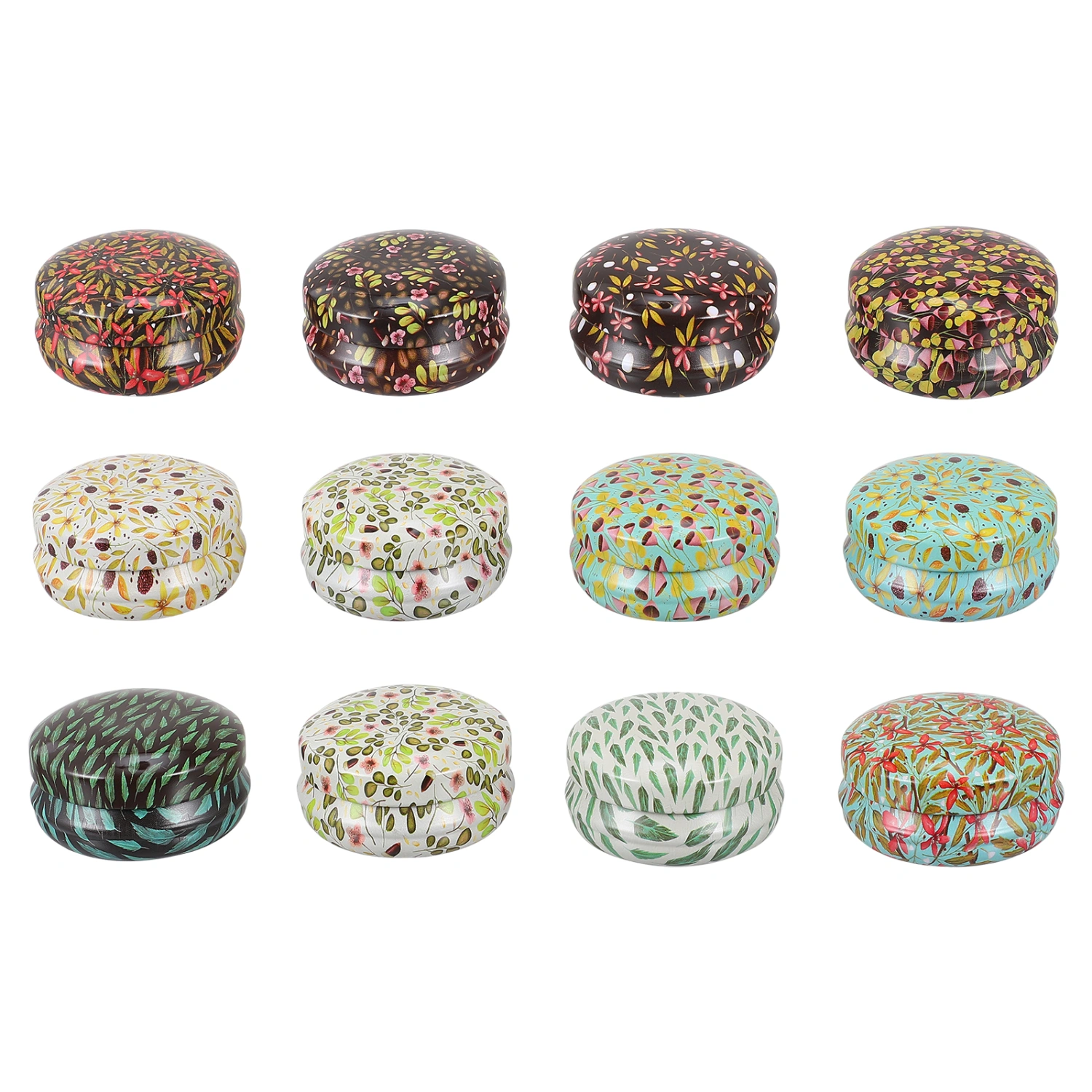 12Pcs Vintage DIY Candle Tins Round Containers for Candle Making Arts Crafts
