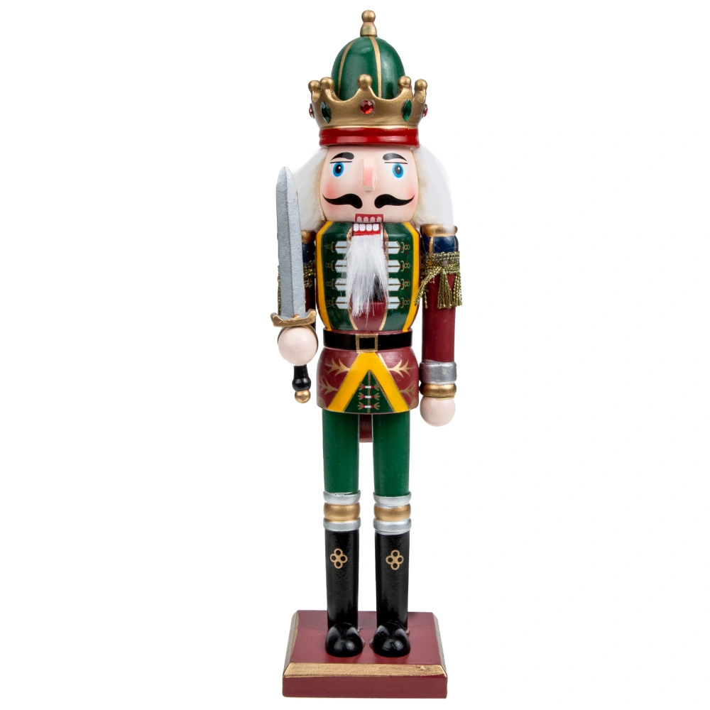 Christmas Desktop Nutcracker Wooden Nutcracker Ornament Xmas Tabletop Nutcracker