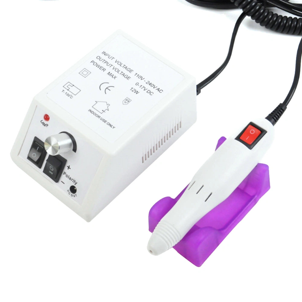 Electric Nail File Nail Art Drill Machine Kit Professional 20000 RPM Nail Polisher Manicure Pedicure Nail Glazing Machine with UK Plug (White)