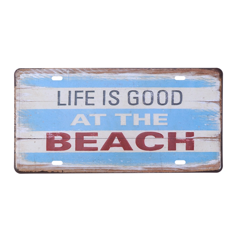 Home Bar Decoration Iron Painting Decor Vintageiron Painting LIFE IS GOOD AT THE BEACH Wall Decor Metal Craft Bar Cafe Decor