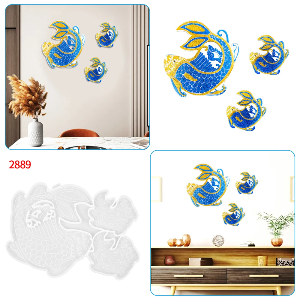 Creative Goldfish Shape Epoxy Mold DIY Goldfish Pendant Mold Desktop Decoration Mold