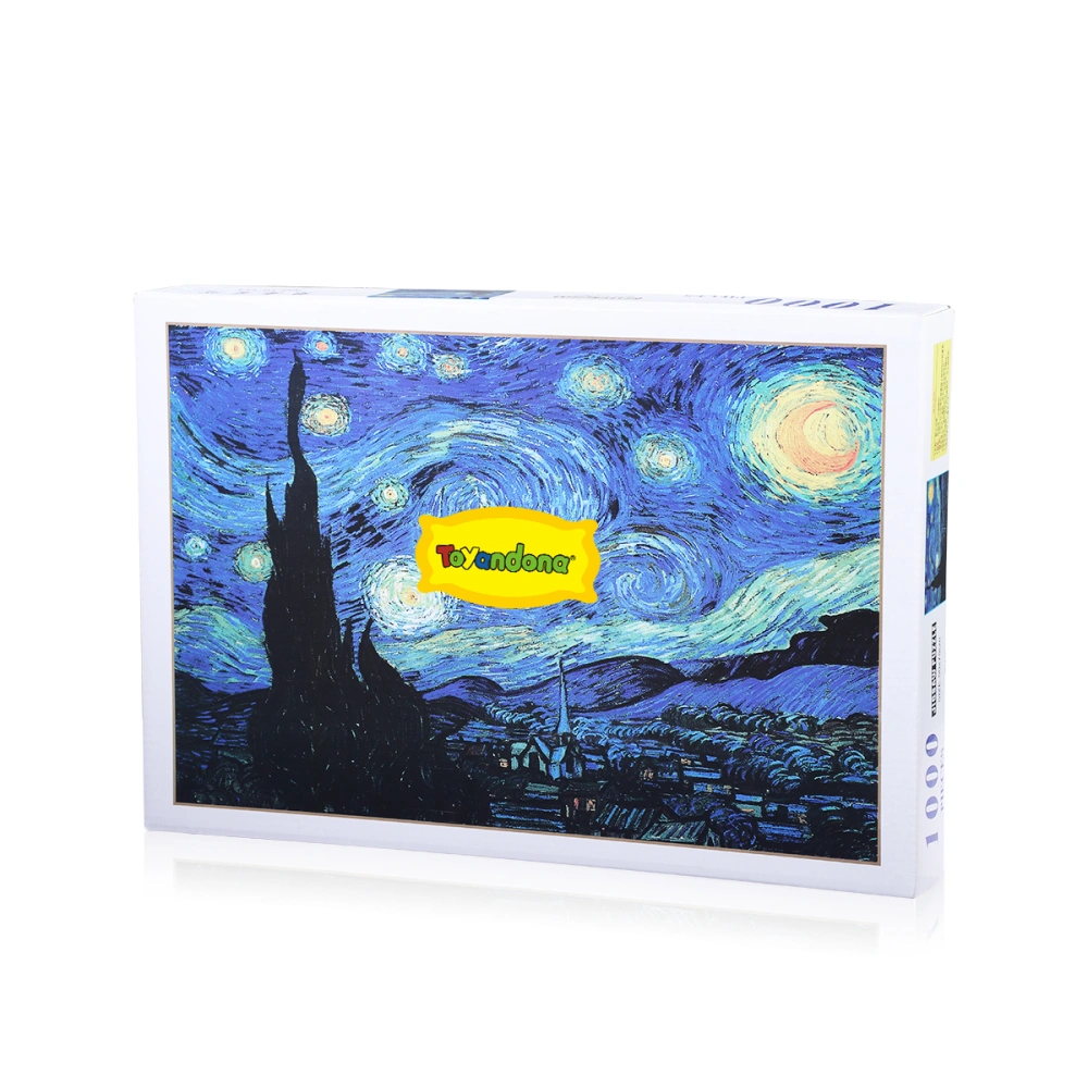 TOYANDONA Starry Night Jigsaw 1000 Pieces Jigsaw Puzzle for Fun Oil Painting Jigsaw for Adult without Frame (Colorful)