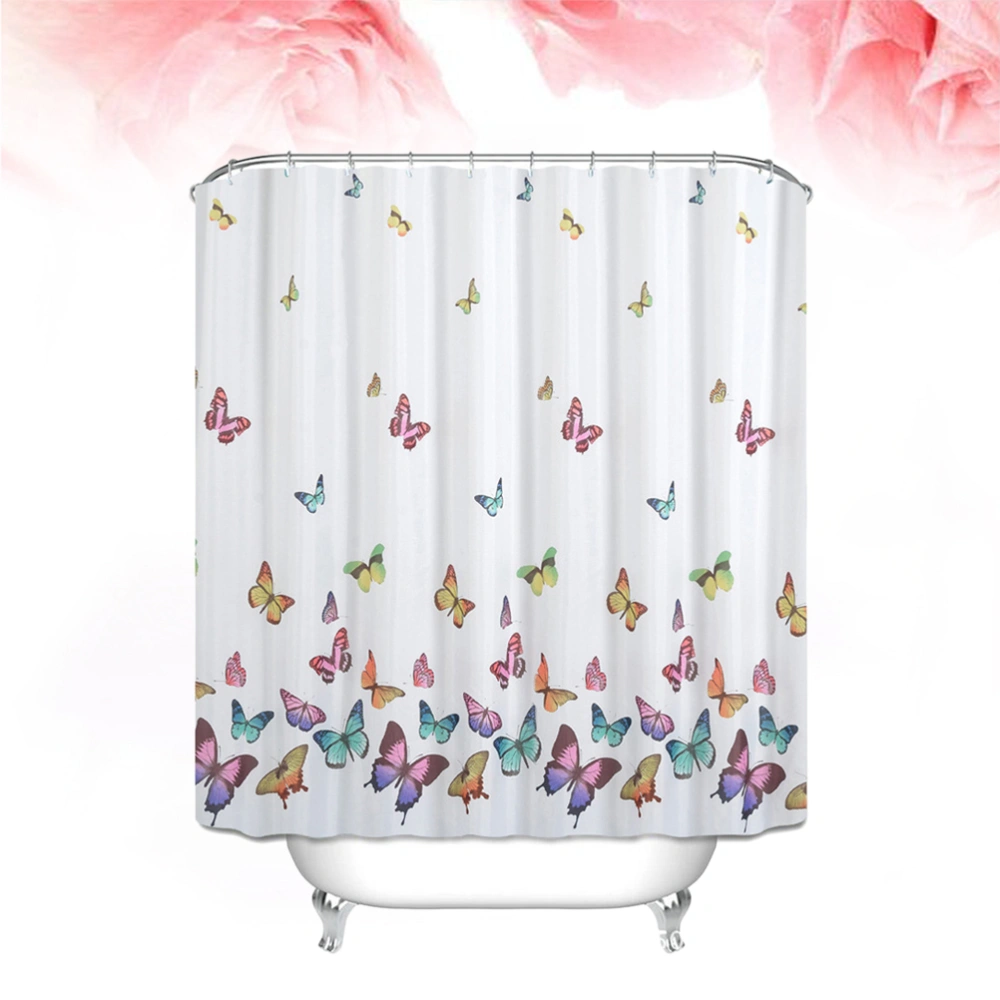 Printing Partition Curtain Polyester Shower Curtain Mildew Proof Waterproof Cloth Shower Curtains Bathing Curtain Home Shower Room Decoration (180x180 CM)