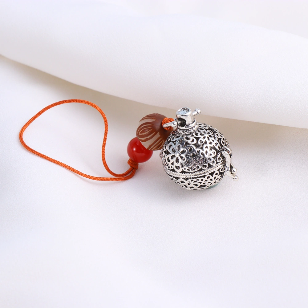 Keychain Pendant Lotus Flower Keychain Pendant Sweet Bursa Ball Keychain Pendant Decoration (Silver Flower)