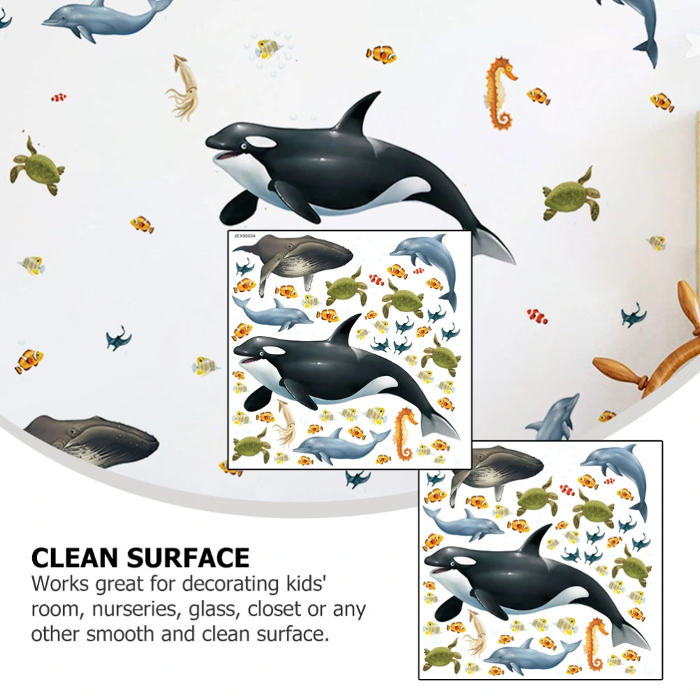 1Pc Marine Life Whale Wall Sticker Kids Room Decal Lovely Home Decoration