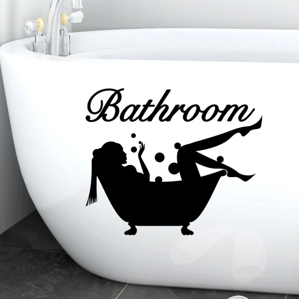 3Pcs Bathroom Wall Stickers Waterproof Shower Room Wall Decals Art Mural