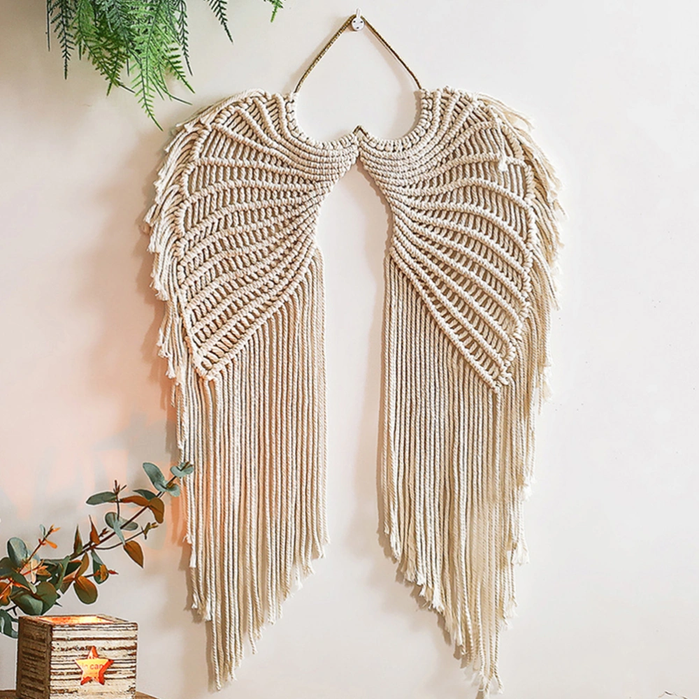 1PC Angel Wing Woven Tapestry Cotton Hand Woven Tassel Pendant Home Decor