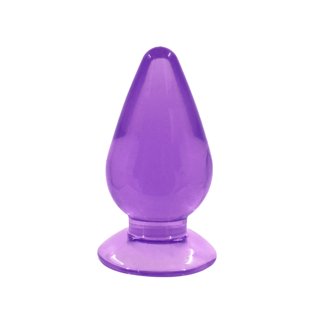 1PC Transparent Adult Pleasure Toy Anal Plug Back Court Anus Expansion Sex Flirting Toys (Size M, Purple)