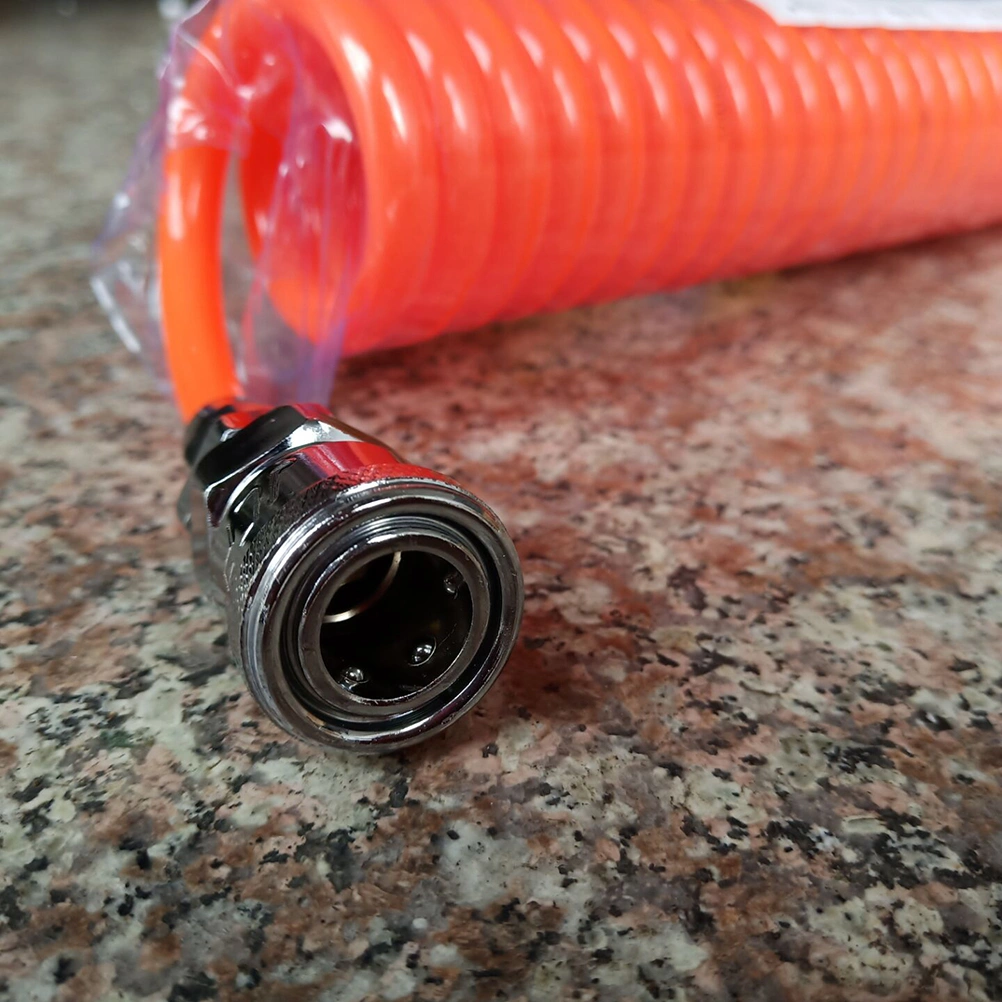 3m Flexible Retractable PU Recoil Hose Air Compressor Spring Tube for Compressor Air Tool 8mm*5mm (Random Color)