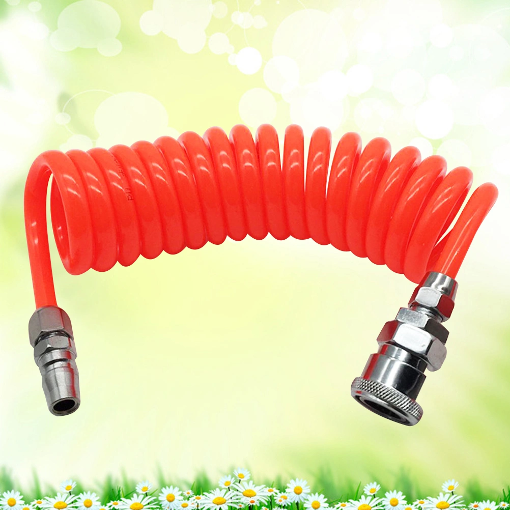 3m Flexible Retractable PU Recoil Hose Air Compressor Spring Tube for Compressor Air Tool 8mm*5mm (Random Color)
