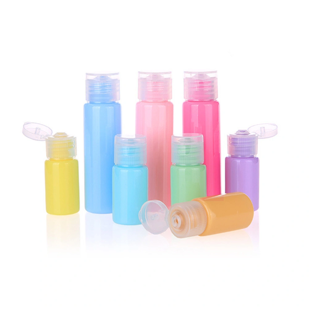 20Pcs 10ML Portable Travel Bottles Flip-cover Storage Bottles Cosmetic Lotion Dispensing Bottles (Yellow Purple Red Pink 5 Each)