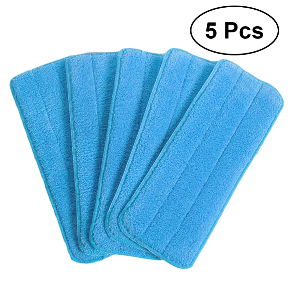 5pcs Non Hand Washing Mop Head Replace Cloth Water Spraying Clean Accessories Household Cleaning Paste Mop Cloth Floor Clean Tool for Corner Bathroom Kitchen (Blue)