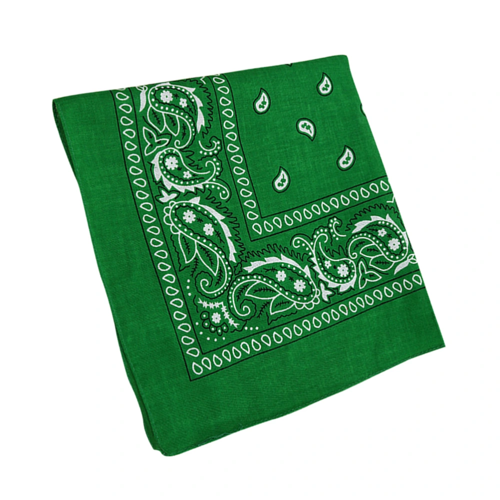 Multipurpose Bandana Printed Cotton Headband Sweat-absorbing Handkerchiefs (Green)