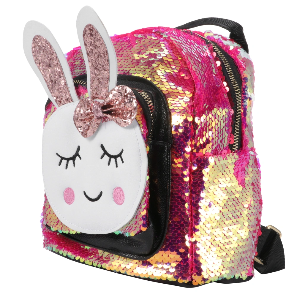 1pc Kids Backpack Lovely Sequin Rabbit Student Schoolbag Backpack Fashion Bag