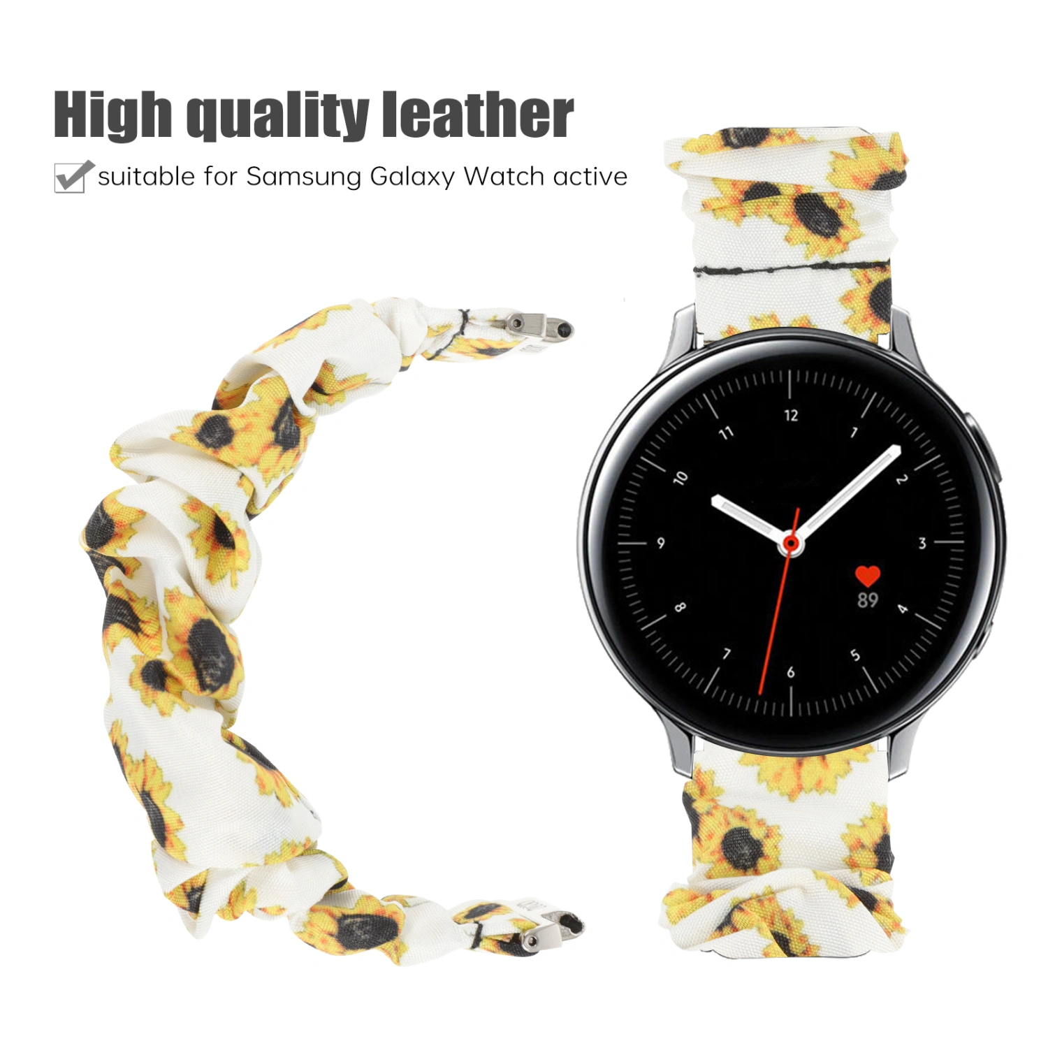 Elastic Scrunchie Watch Band Compatible for Galaxy Watch Active (22mm)