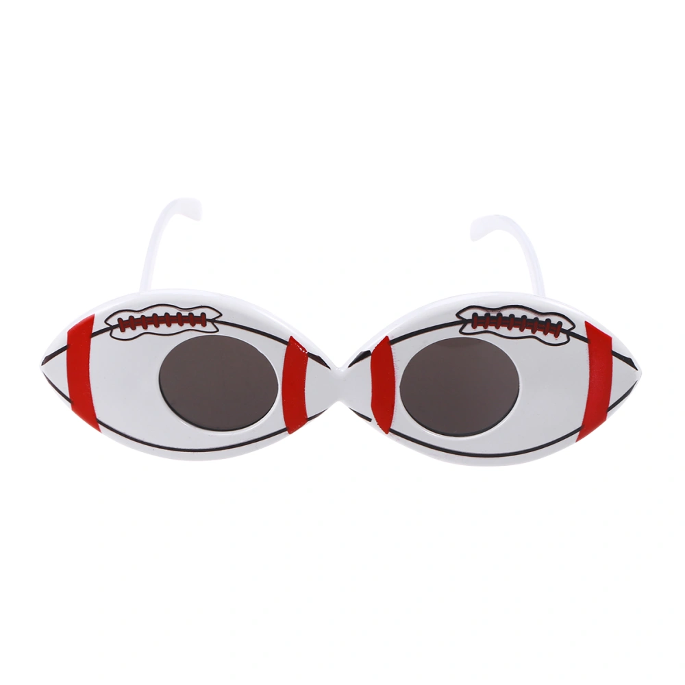 Fashion Football Soccer Glasses Kids Adults Fans Photo Props Eye Wear Party Sunglasses(White Frames)