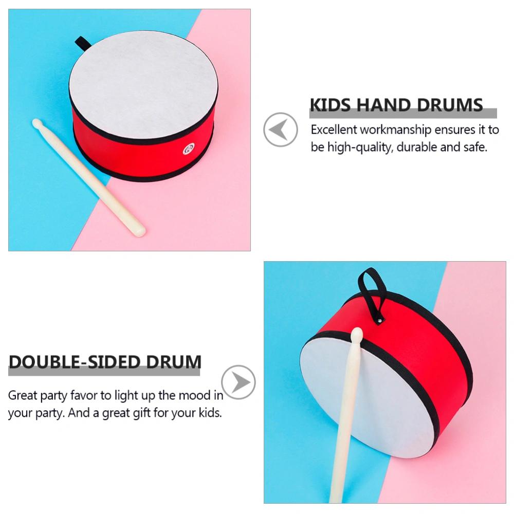 1 set of Kids Hand Drums Double-sided Percussion Instruments with Drum Stick