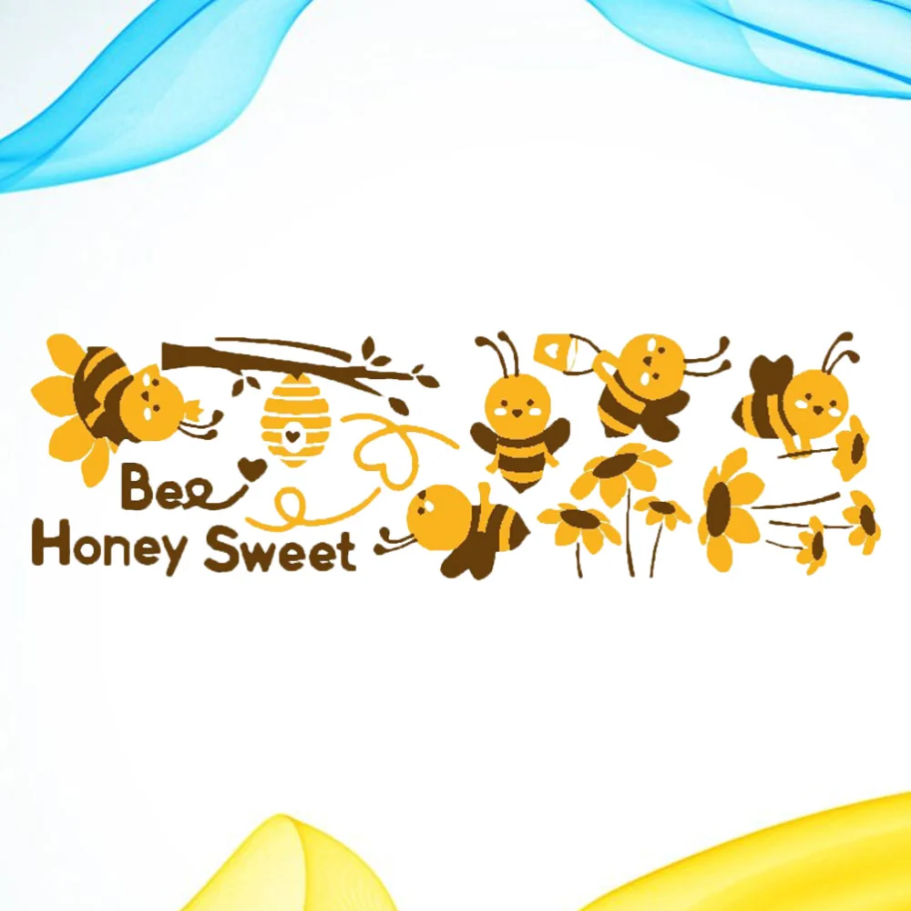 1pc Wall Stickers Cartoon Small Bee Wall Decals Decorative Wallpaper for Kindergarten Kids Room Decoration 