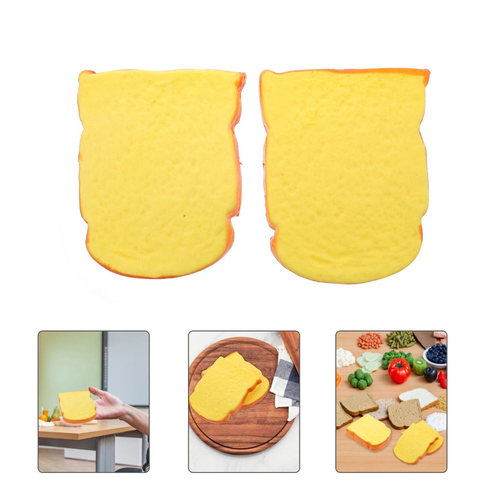 2pcs Simulated Bread Model Toast Ornament Lifelike Toast Model Photo Props