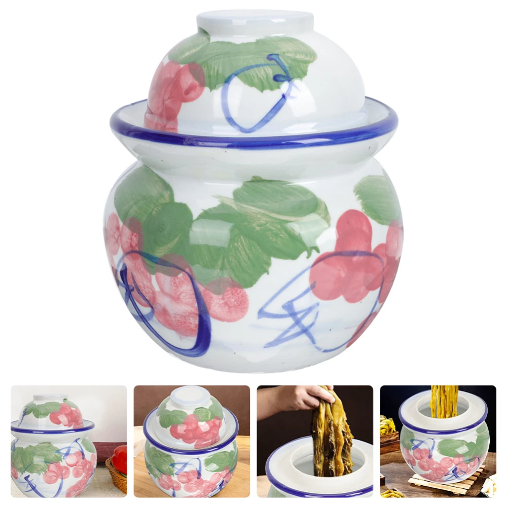 Chinese Style Pickle Jar Vegetable Fermenting Pickling Jar Kimchi Crock Jar