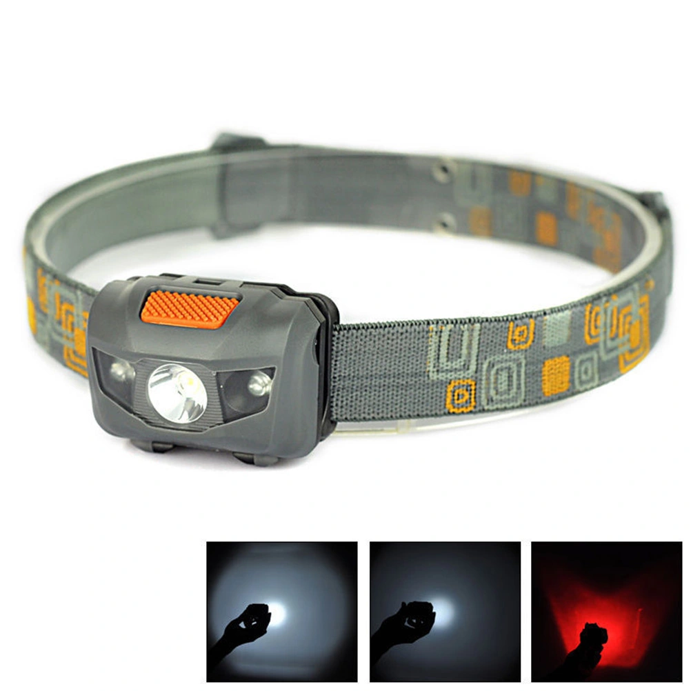 Helmet Light Adjustable White Red Light Waterproof Cat Eye Shape Warning Light Safety Headlight for Outdoor Camping Riding (Grey, Without Battery)